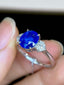 18K GOLD 2.96 CTW UNHEATED SAPPHIRE & DIAMOND RING