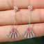 14K GOLD 0.80 CTW NATURAL PINK DIAMOND & DIAMOND EARRINGS