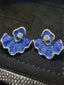 14K White Gold 0.6 CT Natural Sapphire & Diamond Earrings