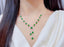 14K GOLD 7.6 CT VIVID GREEN NATURAL EMERALD & DIAMOND NECKLACE