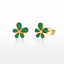 14K Yellow Gold 0.35 CTW Natural Emerald Earrings