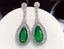 14K GOLD MAIN STONE 10.38 CTW EMERALD &DIAMOND EARRINGS