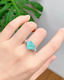 14K WHITE GOLD 2.63 CT NATURAL NEON BLUE PARAIBA TOURMALINE & DIAMOND RING