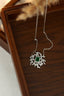 14K GOLD 1.42 CTW VIVID GREEN NATURAL EMERALD & DIAMOND NECKLACE