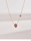 PLATINUM NATURAL RUBY & TSAVORITE & PEARL & DIAMOND STRAWBERRY NECKLACE