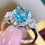 14K GOLD 1.8 CTW NATURAL PARAIBA TOURMALINE & DIAMOND RING