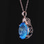 14K GOLD 12.12 CTW NATURAL TOPAZ & DIAMOND PENDANT