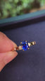 14K GOLD 0.98 CT NATURAL SAPPHIRE & DIAMOND RING