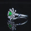 14K GOLD 0.40 CTW VIVID GREEN NATURAL EMERALD & DIAMOND RING