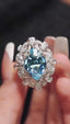 14K GOLD 8.07 CTW NATURAL PARAIBA TOURMALINE & DIAMOND RING