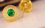 14K GOLD 1.24 CTW VIVID GREEN NATURAL EMERALD & DIAMOND EARRINGS