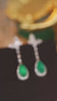 14K GOLD 6.75 CTW VIVID GREEN NATURAL EMERALD & DIAMOND EARRINGS