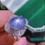 14K GOLD 14.88 CTW NATURAL STAR SAPPHIRE & DIAMOND RING