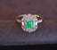 14K GOLD 1.17 CTW VIVID GREEN NATURAL EMERALD & DIAMOND RING