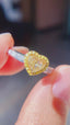 14K GOLD 1.54 CTW NATURAL YELLOW DIAMOND & DIAMOND RING