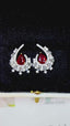 14K GOLD 2.71 CTW VIVID RED NATURAL RUBY & DIAMOND EARRINGS