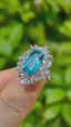 14K GOLD 5.93 CTW NATURAL PARAIBA TOURMALINE & DIAMOND RING