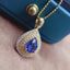 14K GOLD 1.75 CTW NATURAL SAPPHIRE & DIAMOND PENDANT