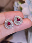 14K GOLD 0.61 CTW NATURAL RUBY & DIAMOND EARRINGS