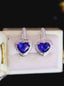 14K GOLD 1.62 CTW NATURAL SAPPHIRE & DIAMOND EARRINGS