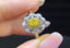 14K GOLD 0.39 CTW NATURAL YELLOW DIAMOND & DIAMOND RING