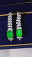 14K GOLD 7.01 CTW NATURAL EMERALD & DIAMOND EARRINGS