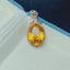 14K GOLD 12.6 CT NATURAL CITRINE & DIAMOND PENDANT