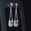 14K GOLD 0.90 CTW NATURAL TSAVORITE & DIAMOND EARRINGS