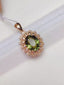 14K GOLD 3 CT NATURAL TOURMALINE & DIAMOND PENDANT