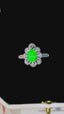 14K GOLD 1.45 CTW VIVID GREEN NATURAL EMERALD & DIAMOND RING