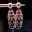 14K GOLD 4.36 CTW VIVID RED NATURAL RUBY & DIAMOND EARRINGS