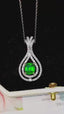 14K GOLD 1.58 CTW VIVID GREEN NATURAL EMERALD & DIAMOND PENDANT