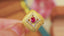 14K GOLD 0.56 CTW VIVID RED NATURAL RUBY & DIAMOND RING