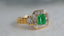 14K GOLD 1.37 CTW VIVID GREEN NATURAL EMERALD & DIAMOND RING