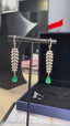 14k Gold 1.85 Ct Vivid Green Natural Emerald & Diamond Earrings