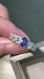 14K GOLD 0.98 CTW NATURAL SAPPHIRE & DIAMOND RING