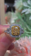 14K GOLD 1.70 CTW NATURAL YELLOW DIAMOND & DIAMOND RING