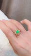 14K GOLD 1.91 CTW VIVID GREEN NATURAL EMERALD & DIAMOND RING