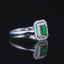 14K GOLD 0.62 CTW VIVID GREEN NATURAL EMERALD & DIAMOND RING