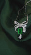 14K GOLD 0.73 CTW VIVID GREEN NATURAL EMERALD & DIAMOND NECKLACE