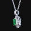 14K GOLD 0.88 CTW VIVID GREEN NATURAL EMERALD & DIAMOND PENDANT