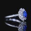 14K GOLD 0.70 CTW VIVID BLUE NATURAL SAPPHIRE & DIAMOND RING