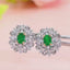 14K GOLD 0.72 CT VIVID GREEN NATURAL EMERALD & SAPPHIRE EARRINGS