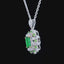 14K GOLD 1.08 CTW VIVID GREEN NATURAL EMERALD & DIAMOND PENDANT