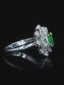 14K GOLD 0.57 CTW VIVID GREEN NATURAL EMERALD & DIAMOND RING