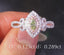 14K GOLD 0.12 CT NATURAL GREEN DIAMOND & DIAMOND RING