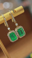 14K GOLD 1.99 CTW VIVID GREEN NATURAL EMERALD & DIAMOND EARRINGS