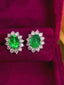 14K GOLD 2.52 CTW NATURAL EMERALD & DIAMOND EARRINGS