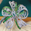 14K GOLD 3.29 CTW VIVID GREEN NATURAL EMERALD & DIAMOND BROOCH/PENDANT