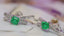 14K GOLD 1.59 CTW VIVID GREEN NATURAL EMERALD & DIAMOND EARRINGS